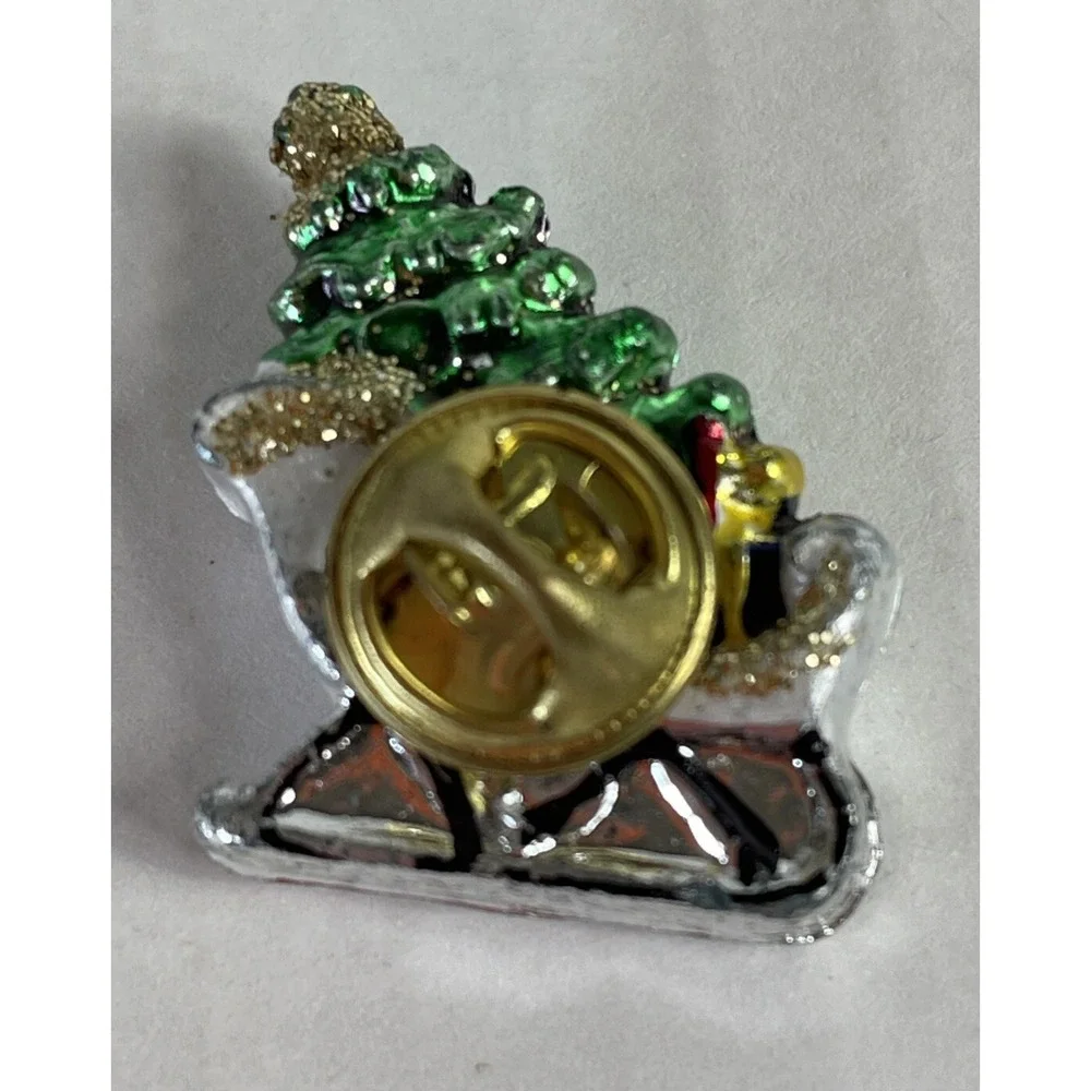 Vintage Christmas Pins Brooches Enameled Jeweled Centenna Silver Gold Tone Lot